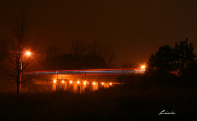 passing bus 1073 night photo