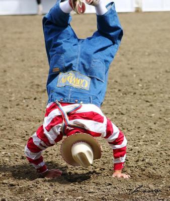 clown handstand - rodeo