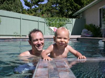 Tate Swimming with Dad