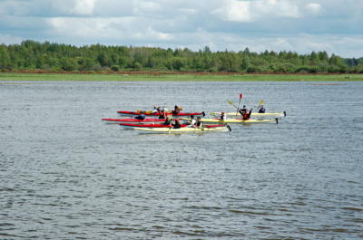 a canoing group was passing by