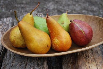 Pears In Wooden Bowl