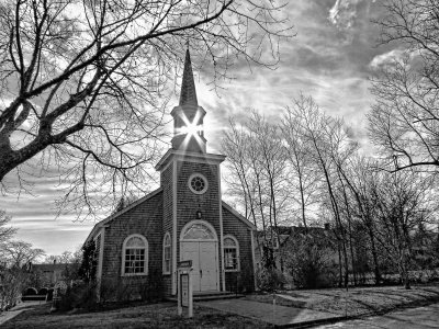 Little church in black and white... Hyannisport, MA.