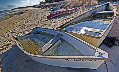 Water In Row Boat.