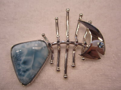 larimar bonefish, in Sterling silver $235.00