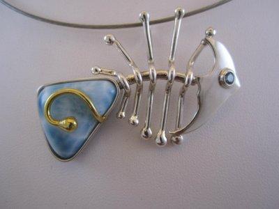 fischeele w/larimar tail w/topaz eye
