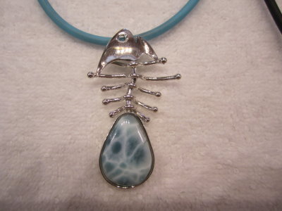 fischeele in sterling silver w/larimar tail