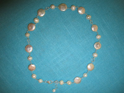coin pearls w/sterling silver