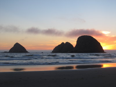Sunset at Three Arch Rocks