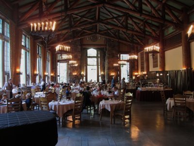 Dining room at the Ahwahnee Lodge