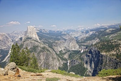 Half Dome, Nevada Falls and Vernal Falls from Glacier Point