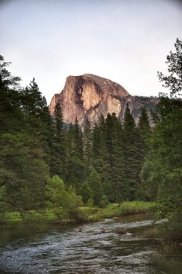Half Dome and the Merced River at Sunset