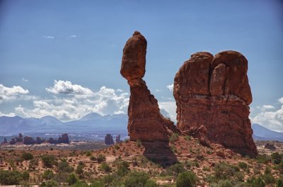 Balanced Rock and the Lasale Mountains