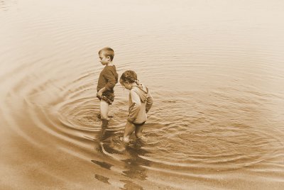 Children staying cool
