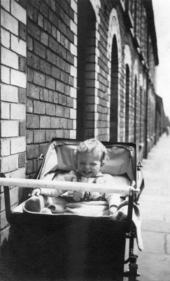 Me in pram in Excise Street circa 1949
