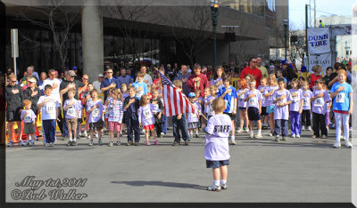 The Young And Old Start Their Race With The Pledge Of Allegiance To Our Flag