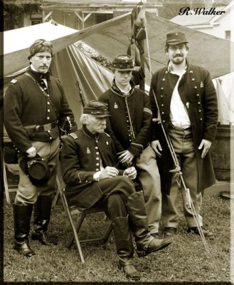 Union Troops Pose In Front Of Tent