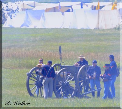 Union Troops Wait For The Canon's Smoke To Clear Before Firing Their Next Volley