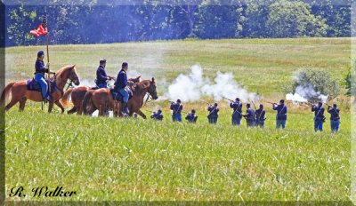 The Union Infantry And Cavalry Engage The Enemy
