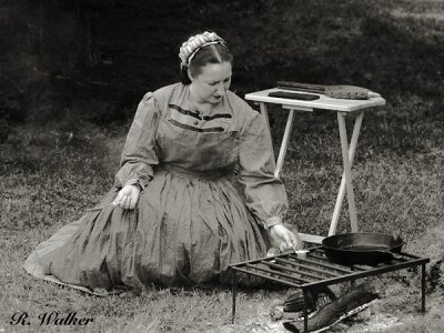 A Union Lady Prepares The Fire For Cooking
