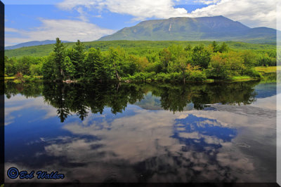A Scenic View Of Mount Katahdin, The Highest Mountain In The State Of Maine