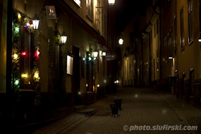 Sweden - Stockholm by night - Empty narrow streets