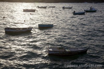 Boats at sunset