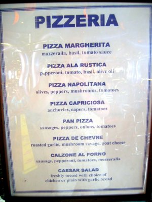 CARNIVAL INSPIRATION Pizzeria Menu