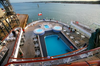 BOUDICCA Aft Deck Pool from Top Deck