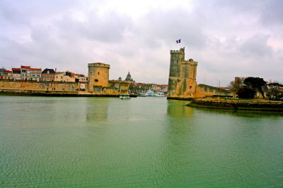 France - La Rochelle - Entrance to Vieux Port Old Harbour