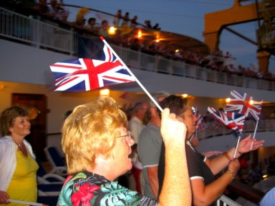 P&O AURORA Sailaway from Bridgetown, Barbados