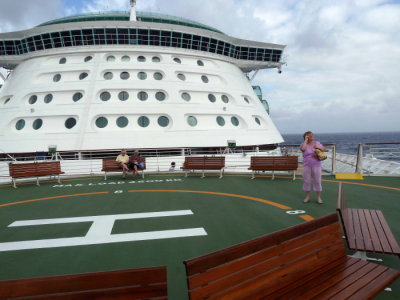 INDEPENDANCE OF THE SEAS Front from Helicopter landing Deck