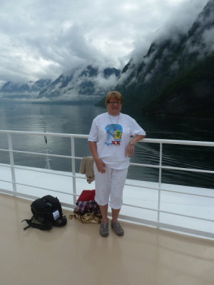 Geirangerfiord - Margaret on Deck