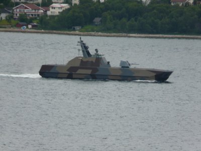 Tromso - Navy ship leaving