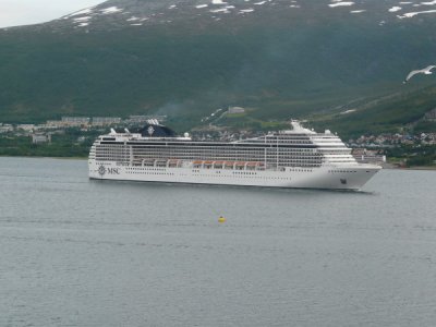 Tromso - MSC Poesia Arriving to take our berth