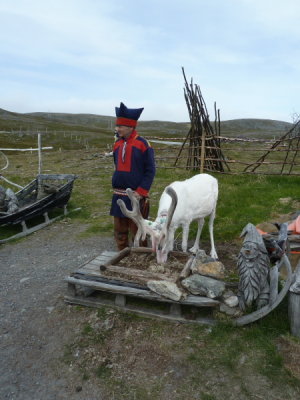 Honningsvag - Sami man on way to The North Cape
