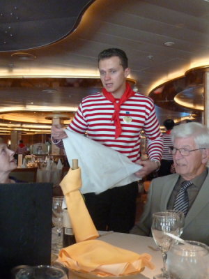Grand Princess Our Waiter in the Dining Moom