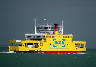RED OSPREY @ Cowes, Isle of Wight (Approaching) in IKEA livery passing Calshot