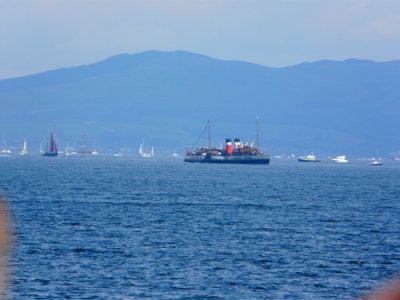 CALEDONIAN STEAM PACKET - P.S. WAVERLEY (The last sea going Paddle Steamer) off Gourock from Dunoon, Scotland