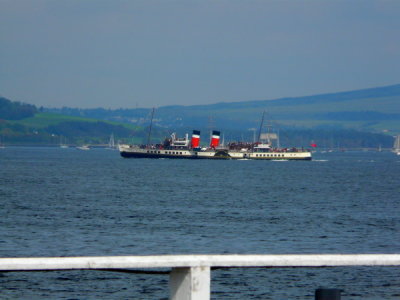 CALEDONIAN STEAM PACKET - P.S. WAVERLEY (The last sea going Paddle Steamer) off Gourock from Dunoon, Scotland