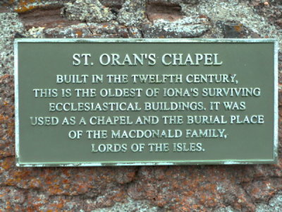 Scotland - Iona, St Oran's Chapel (Twelfth Century)