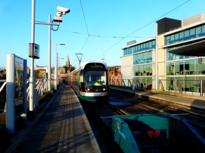 210 (2011) Bombardier Incentros AT6/5 leaving Station Street Terminus for Hucknal