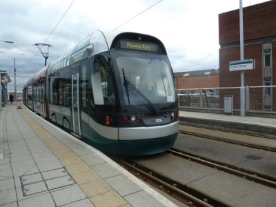 213 (2011) Bombardier Incentros AT6/5 @ Nottingham Station Street Terminus