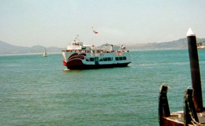 HARBOR PRINCESS of Red & White Ferries arriving @ Pier 43 1/2 San Francisco Waterfront - Taken March 1998.