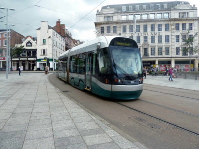 214 (2012) Bombardier Incentros AT6/5 approaching Old Market Square