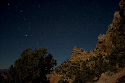 Early in the hike below the Toroweap limestone cliffs on the S. Kaibab Trail