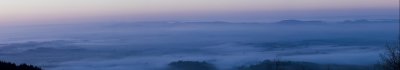 La plaine de Dourgne dans le brouillard