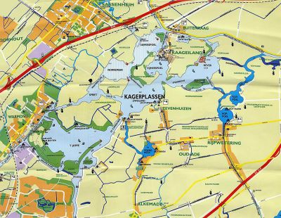 Waterkaart van Warmond en omgeving