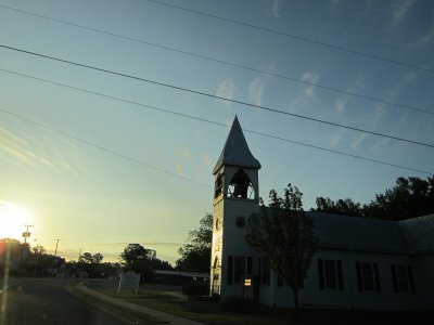Church tower damage