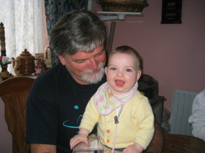 Alana always smiles with Grandad