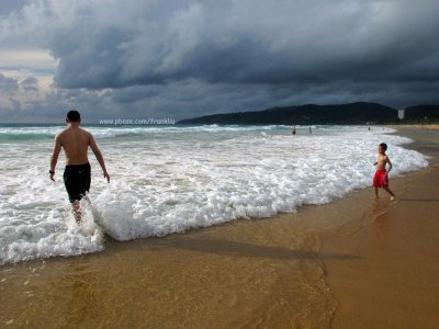 Playing on Karon Beach